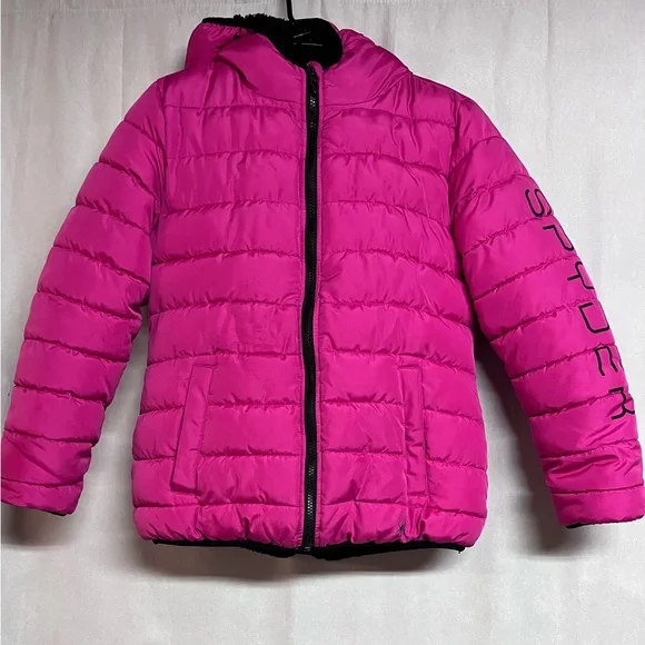 Spyder Girls Kids Sherpa Lined Puffer Jacket Pink 14/16 - Picture 3 of 4